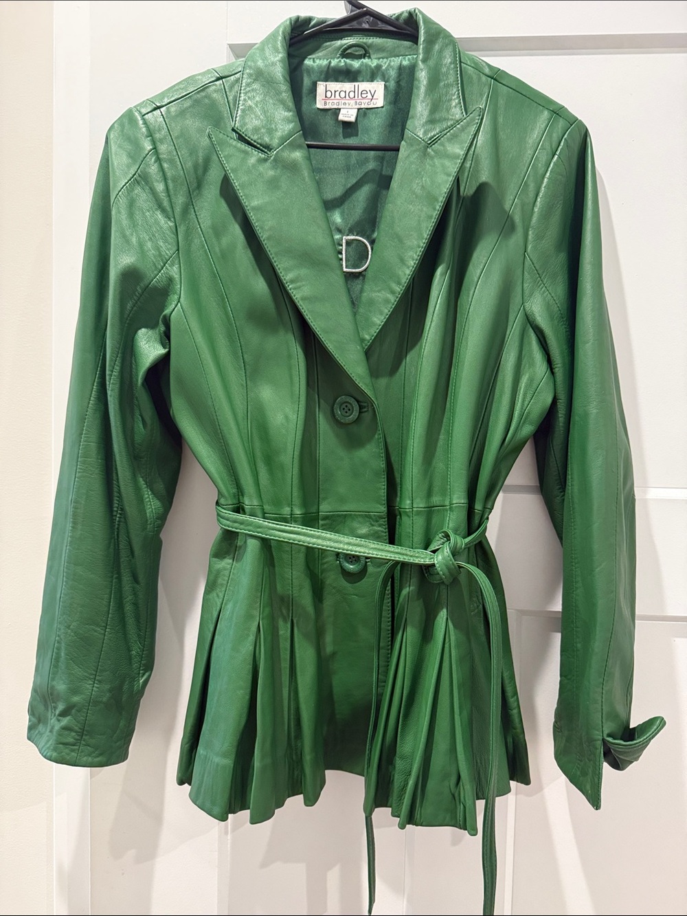 Bradley Green Leather Belted Blazer